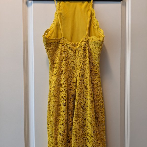 Lacey Yellow Fitted Dress - Picture 6 of 6